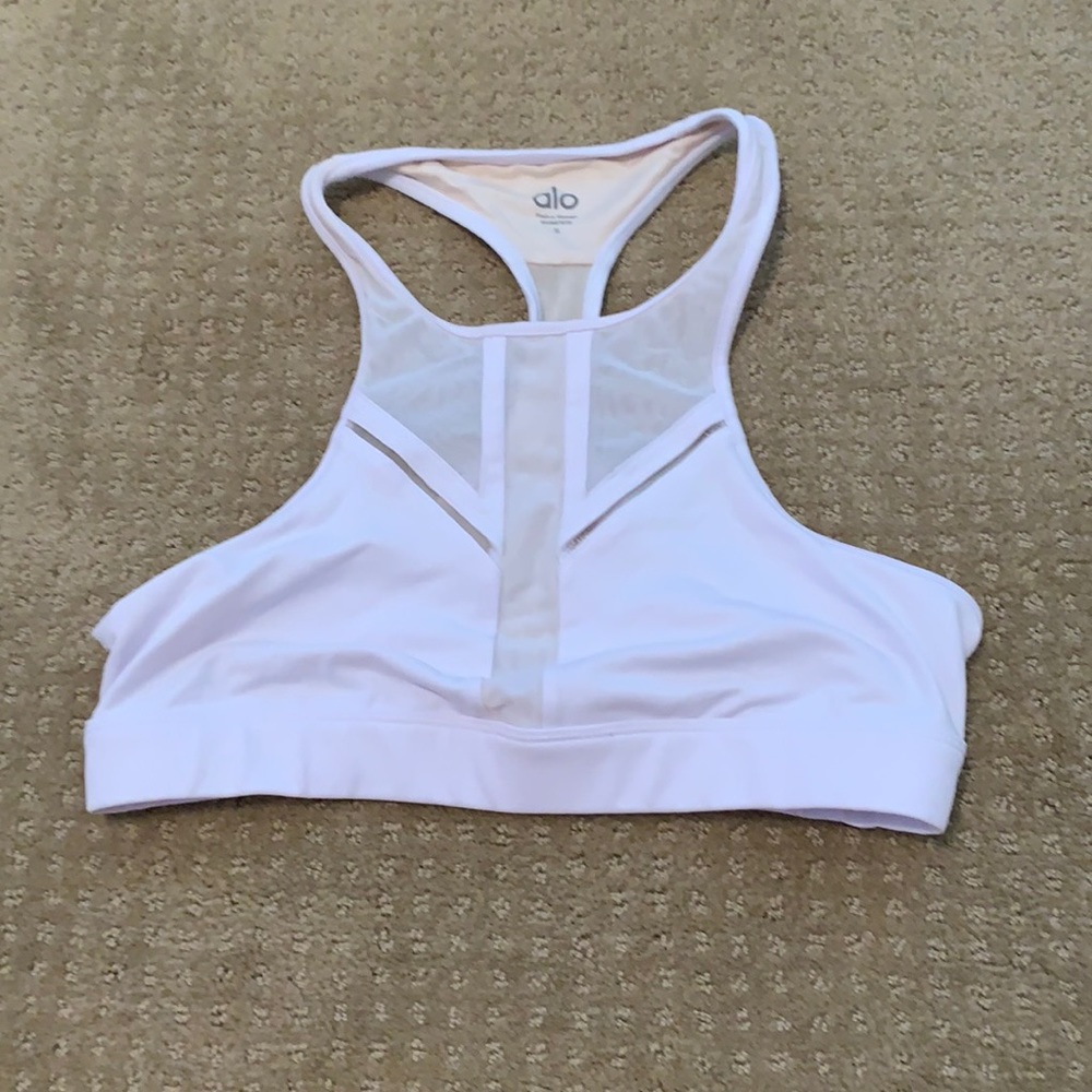 Alo Yoga White Sports Bra
